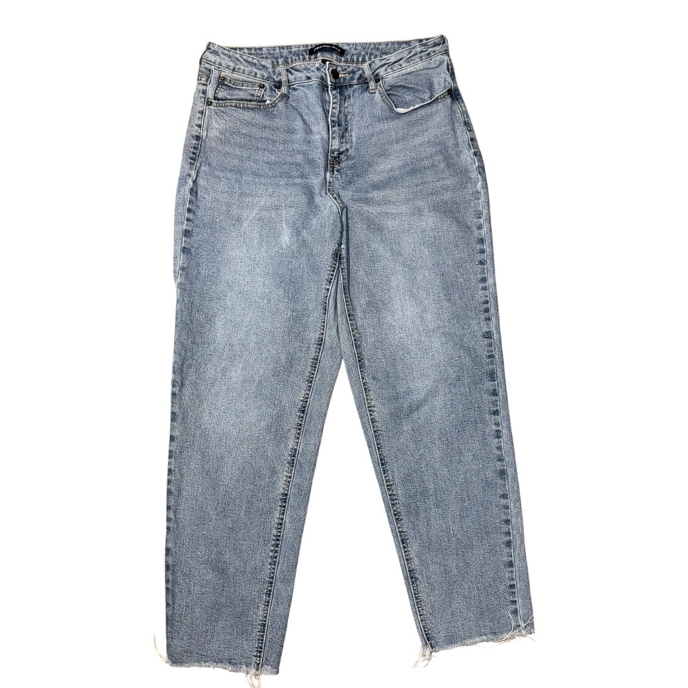 Calvin Klein High Rise Mom Jeans Womens 32 Light Wash 33x28 Raw